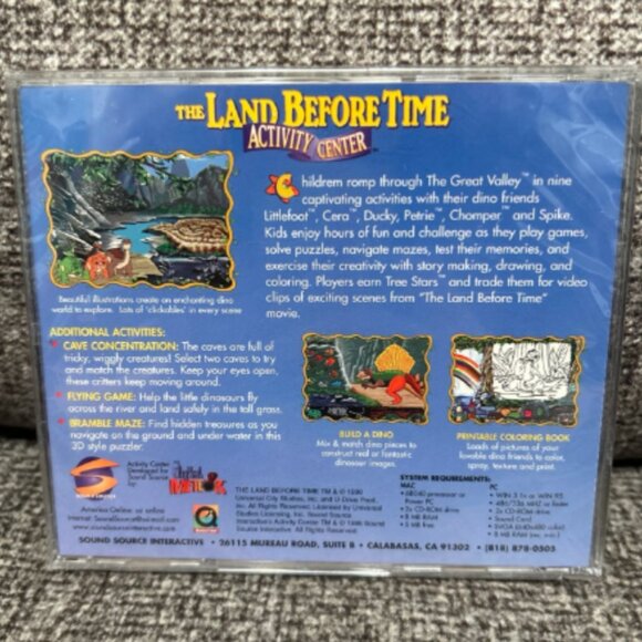 The Land Before Time: Activity Center (PC, 1998) Ages 4-6 SEALED - Picture 2 of 3